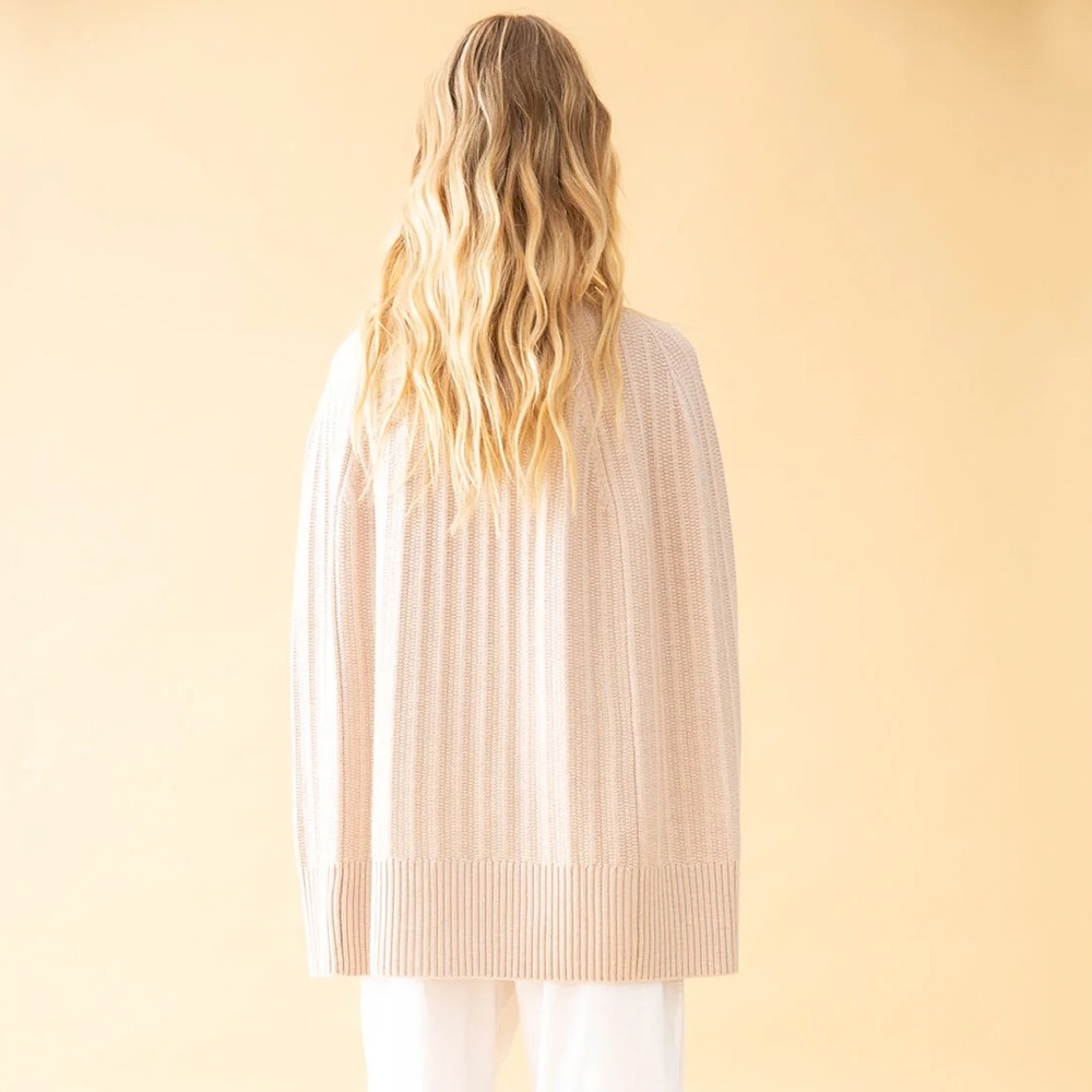 MELA PURDIE Puff Rib Snap Cape in Winter White Size XS - Picture 4 of 14